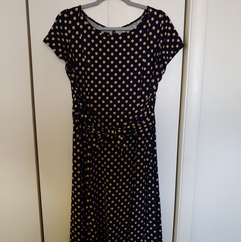 midi retro polka-dot dress